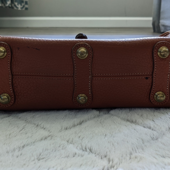 Dooney & Bourke Vintage Leather Purse Crossbody Brass Buckle Pebbled All Weather - Picture 8 of 10